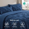 image:imageBedsure Oversized King Comforter Set Grey  Bed in a Bag Bedding Set 7 Pieces GentleSoft Pintuck Bed Set Gift for Family Pinch Pleat Grey Comforter with Sheets Pillowcases amp Shams12  Navy