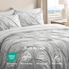 image:imageBedsure Oversized King Comforter Set Grey  Bed in a Bag Bedding Set 7 Pieces GentleSoft Pintuck Bed Set Gift for Family Pinch Pleat Grey Comforter with Sheets Pillowcases amp Shams22  Light Grey
