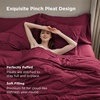 image:imageBedsure Oversized King Comforter Set Grey  Bed in a Bag Bedding Set 7 Pieces GentleSoft Pintuck Bed Set Gift for Family Pinch Pleat Grey Comforter with Sheets Pillowcases amp Shams24  Dark Red