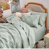 image:imageBedsure Oversized King Comforter Set Grey  Bed in a Bag Bedding Set 7 Pieces GentleSoft Pintuck Bed Set Gift for Family Pinch Pleat Grey Comforter with Sheets Pillowcases amp Shams05  Sage Green