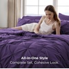 image:imageBedsure Oversized King Comforter Set Grey  Bed in a Bag Bedding Set 7 Pieces GentleSoft Pintuck Bed Set Gift for Family Pinch Pleat Grey Comforter with Sheets Pillowcases amp Shams23  Purple