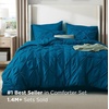 image:imageBedsure Oversized King Comforter Set Grey  Bed in a Bag Bedding Set 7 Pieces GentleSoft Pintuck Bed Set Gift for Family Pinch Pleat Grey Comforter with Sheets Pillowcases amp Shams14  Teal