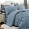 image:imageBedsure Oversized King Comforter Set Grey  Bed in a Bag Bedding Set 7 Pieces GentleSoft Pintuck Bed Set Gift for Family Pinch Pleat Grey Comforter with Sheets Pillowcases amp Shams07  Mineral Blue