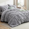 image:imageBedsure Oversized King Comforter Set Grey  Bed in a Bag Bedding Set 7 Pieces GentleSoft Pintuck Bed Set Gift for Family Pinch Pleat Grey Comforter with Sheets Pillowcases amp Shams01  Grey