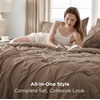 image:imageBedsure Oversized King Comforter Set Grey  Bed in a Bag Bedding Set 7 Pieces GentleSoft Pintuck Bed Set Gift for Family Pinch Pleat Grey Comforter with Sheets Pillowcases amp Shams21  Brown