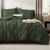 image:imageBedsure Oversized King Comforter Set Grey  Bed in a Bag Bedding Set 7 Pieces GentleSoft Pintuck Bed Set Gift for Family Pinch Pleat Grey Comforter with Sheets Pillowcases amp Shams02  Olive Green