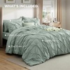 image:imageBedsure Oversized King Comforter Set Grey  Bed in a Bag Bedding Set 7 Pieces GentleSoft Pintuck Bed Set Gift for Family Pinch Pleat Grey Comforter with Sheets Pillowcases amp Shams05  Sage Green
