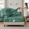image:imageBedsure Oversized King Comforter Set Grey  Bed in a Bag Bedding Set 7 Pieces GentleSoft Pintuck Bed Set Gift for Family Pinch Pleat Grey Comforter with Sheets Pillowcases amp Shams31  Pea Green