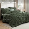 image:imageBedsure Oversized King Comforter Set Grey  Bed in a Bag Bedding Set 7 Pieces GentleSoft Pintuck Bed Set Gift for Family Pinch Pleat Grey Comforter with Sheets Pillowcases amp Shams02  Olive Green