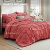 image:imageBedsure Oversized King Comforter Set Grey  Bed in a Bag Bedding Set 7 Pieces GentleSoft Pintuck Bed Set Gift for Family Pinch Pleat Grey Comforter with Sheets Pillowcases amp Shams30  Coral
