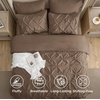 image:imageBedsure Oversized King Comforter Set Grey  Bed in a Bag Bedding Set 7 Pieces GentleSoft Pintuck Bed Set Gift for Family Pinch Pleat Grey Comforter with Sheets Pillowcases amp Shams21  Brown