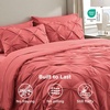 image:imageBedsure Oversized King Comforter Set Grey  Bed in a Bag Bedding Set 7 Pieces GentleSoft Pintuck Bed Set Gift for Family Pinch Pleat Grey Comforter with Sheets Pillowcases amp Shams30  Coral