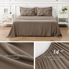 image:imageBedsure Oversized King Comforter Set Grey  Bed in a Bag Bedding Set 7 Pieces GentleSoft Pintuck Bed Set Gift for Family Pinch Pleat Grey Comforter with Sheets Pillowcases amp Shams21  Brown