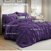 image:imageBedsure Oversized King Comforter Set Grey  Bed in a Bag Bedding Set 7 Pieces GentleSoft Pintuck Bed Set Gift for Family Pinch Pleat Grey Comforter with Sheets Pillowcases amp Shams23  Purple