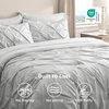 image:imageBedsure Oversized King Comforter Set Grey  Bed in a Bag Bedding Set 7 Pieces GentleSoft Pintuck Bed Set Gift for Family Pinch Pleat Grey Comforter with Sheets Pillowcases amp Shams22  Light Grey
