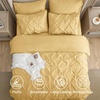 image:imageBedsure Oversized King Comforter Set Grey  Bed in a Bag Bedding Set 7 Pieces GentleSoft Pintuck Bed Set Gift for Family Pinch Pleat Grey Comforter with Sheets Pillowcases amp Shams25  Yellow