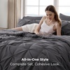 image:imageBedsure Oversized King Comforter Set Grey  Bed in a Bag Bedding Set 7 Pieces GentleSoft Pintuck Bed Set Gift for Family Pinch Pleat Grey Comforter with Sheets Pillowcases amp Shams04  Dark Grey