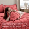image:imageBedsure Oversized King Comforter Set Grey  Bed in a Bag Bedding Set 7 Pieces GentleSoft Pintuck Bed Set Gift for Family Pinch Pleat Grey Comforter with Sheets Pillowcases amp Shams30  Coral