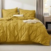 image:imageBedsure Oversized King Comforter Set Grey  Bed in a Bag Bedding Set 7 Pieces GentleSoft Pintuck Bed Set Gift for Family Pinch Pleat Grey Comforter with Sheets Pillowcases amp Shams32  Mustard Yellow