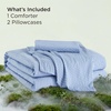 image:imageBedsure SleepEase Cooling Comforter King Size for Summer 3 Pieces Blue Seersucker Cooling Comforters for Hot Sleepers DoubleSided Cool Tech Bedding Set with 1 Breathable Comforter 2 Pillowcases01  Sky Blue