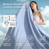 image:imageBedsure SleepEase Cooling Comforter King Size for Summer 3 Pieces Blue Seersucker Cooling Comforters for Hot Sleepers DoubleSided Cool Tech Bedding Set with 1 Breathable Comforter 2 Pillowcases01  Sky Blue