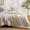 image:imageBedsure Oliver Green Queen Bedding Comforter Set Waffle Breathable Bedding Set All Season Comforter with 3 Pieces 1 Waffle Weave Comforter 90x90 and 2 Pillowcases 20x26Beige