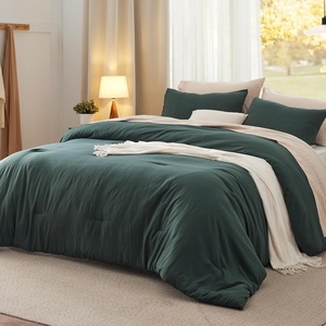 image:imageBedsure King Comforter Set Dark Green Soft Prewashed Bedding for All Seasons 3 Pieces GentleSoft Bed Set 1 Lightweight Comforter 104x90 and 2 Pillowcases 20x3611  Forest Green
