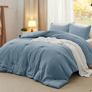 image:imageBedsure King Comforter Set Dark Green Soft Prewashed Bedding for All Seasons 3 Pieces GentleSoft Bed Set 1 Lightweight Comforter 104x90 and 2 Pillowcases 20x3607  Dusty Blue