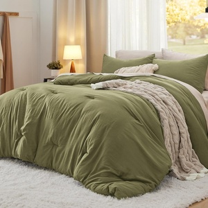 image:imageBedsure King Comforter Set Dark Green Soft Prewashed Bedding for All Seasons 3 Pieces GentleSoft Bed Set 1 Lightweight Comforter 104x90 and 2 Pillowcases 20x3625  Olive Green
