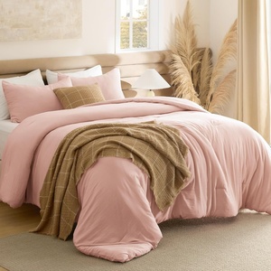 image:imageBedsure King Comforter Set Dark Green Soft Prewashed Bedding for All Seasons 3 Pieces GentleSoft Bed Set 1 Lightweight Comforter 104x90 and 2 Pillowcases 20x3615  Blush Pink