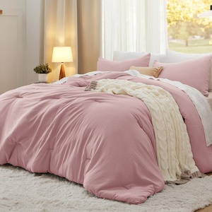 image:imageBedsure King Comforter Set Dark Green Soft Prewashed Bedding for All Seasons 3 Pieces GentleSoft Bed Set 1 Lightweight Comforter 104x90 and 2 Pillowcases 20x3614  Pink