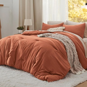 image:imageBedsure King Comforter Set Dark Green Soft Prewashed Bedding for All Seasons 3 Pieces GentleSoft Bed Set 1 Lightweight Comforter 104x90 and 2 Pillowcases 20x3628  Orange