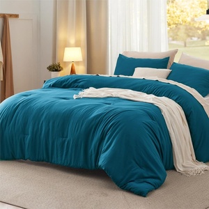 image:imageBedsure King Comforter Set Dark Green Soft Prewashed Bedding for All Seasons 3 Pieces GentleSoft Bed Set 1 Lightweight Comforter 104x90 and 2 Pillowcases 20x3626  Teal