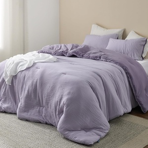 image:imageBedsure King Comforter Set Dark Green Soft Prewashed Bedding for All Seasons 3 Pieces GentleSoft Bed Set 1 Lightweight Comforter 104x90 and 2 Pillowcases 20x3632  Grayish PurpleLavender