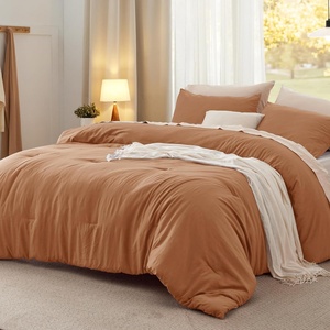 image:imageBedsure King Comforter Set Dark Green Soft Prewashed Bedding for All Seasons 3 Pieces GentleSoft Bed Set 1 Lightweight Comforter 104x90 and 2 Pillowcases 20x3627  Pumpkin