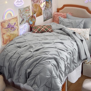 image:imageBedsure Oversized King Comforter Set Grey  Bed in a Bag Bedding Set 7 Pieces GentleSoft Pintuck Bed Set Gift for Family Pinch Pleat Grey Comforter with Sheets Pillowcases amp Shams01  Grey