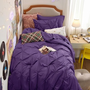 image:imageBedsure Oversized King Comforter Set Grey  Bed in a Bag Bedding Set 7 Pieces GentleSoft Pintuck Bed Set Gift for Family Pinch Pleat Grey Comforter with Sheets Pillowcases amp Shams23  Purple