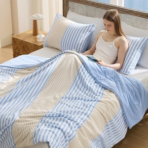 image:imageBedsure SleepEase Cooling Comforter King Size for Summer 3 Pieces Blue Seersucker Cooling Comforters for Hot Sleepers DoubleSided Cool Tech Bedding Set with 1 Breathable Comforter 2 Pillowcases03  Coastal Blue