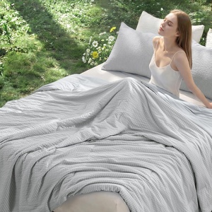 image:imageBedsure SleepEase Cooling Comforter King Size for Summer 3 Pieces Blue Seersucker Cooling Comforters for Hot Sleepers DoubleSided Cool Tech Bedding Set with 1 Breathable Comforter 2 Pillowcases01  Pebble Gray
