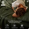 image:imageBedsure 100 Giza CEA Certified Egyptian Cotton Sheets  18 Deep Pocket King Size with 4 Corner Straps PureWoven AllSeason Breathable Comfort Softens After Wash Thick amp SturdyOlive GreenOlive Green