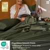 image:imageBedsure 100 Giza CEA Certified Egyptian Cotton Sheets  18 Deep Pocket King Size with 4 Corner Straps PureWoven AllSeason Breathable Comfort Softens After Wash Thick amp SturdyOlive GreenOlive Green
