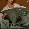 image:imageBedsure 100 Giza CEA Certified Egyptian Cotton Sheets  18 Deep Pocket King Size with 4 Corner Straps PureWoven AllSeason Breathable Comfort Softens After Wash Thick amp SturdyOlive GreenOlive Green