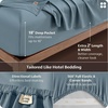 image:imageBedsure 100 Giza CEA Certified Egyptian Cotton Sheets  18 Deep Pocket King Size with 4 Corner StrapsPureWoven AllSeason Breathable Comfort Softens After Wash Thick amp Sturdy Dusty Blue