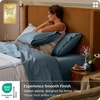 image:imageBedsure 100 Giza CEA Certified Egyptian Cotton Sheets  18 Deep Pocket King Size with 4 Corner StrapsPureWoven AllSeason Breathable Comfort Softens After Wash Thick amp Sturdy Dusty Blue