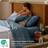 image:imageBedsure 100 Giza CEA Certified Egyptian Cotton Sheets  18 Deep Pocket Queen Size with 4 Corner Straps PureWoven AllSeason Breathable Comfort Softens After Wash Thick amp Sturdy Dusty Blue