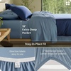 image:imageBedsure 100 Organically Grown Bamboo Viscose California King Sheet Sets  Cooling Bedsheet for Hot Sleepers  Luxury Silky Soft PureWoven  18 Deep Pocket with Corner Straps  OekoTex Light Brown04  Mineral Blue
