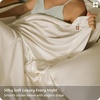 image:imageBedsure 100 Organically Grown Bamboo Viscose California King Sheet Sets  Cooling Bedsheet for Hot Sleepers  Luxury Silky Soft PureWoven  18 Deep Pocket with Corner Straps  OekoTex Light Brown02  Beige