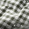 image:imageBedsure 100 Washed Cotton Percale Sheets King Size  Linen Like Textured 6Piece Bedsheet Set with 18 Deep Pocket Breathable amp PureWoven Soft Comfy Linen Beige King05  Gingham Olive Green