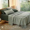 image:imageBedsure 100 Washed Cotton Percale Sheets King Size  Linen Like Textured 6Piece Bedsheet Set with 18 Deep Pocket Breathable amp PureWoven Soft Comfy Linen Beige King05  Gingham Olive Green