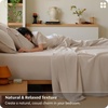 image:imageBedsure 100 Washed Cotton Percale Sheets King Size  Linen Like Textured 6Piece Bedsheet Set with 18 Deep Pocket Breathable amp PureWoven Soft Comfy Linen Beige King01  Linen Beige